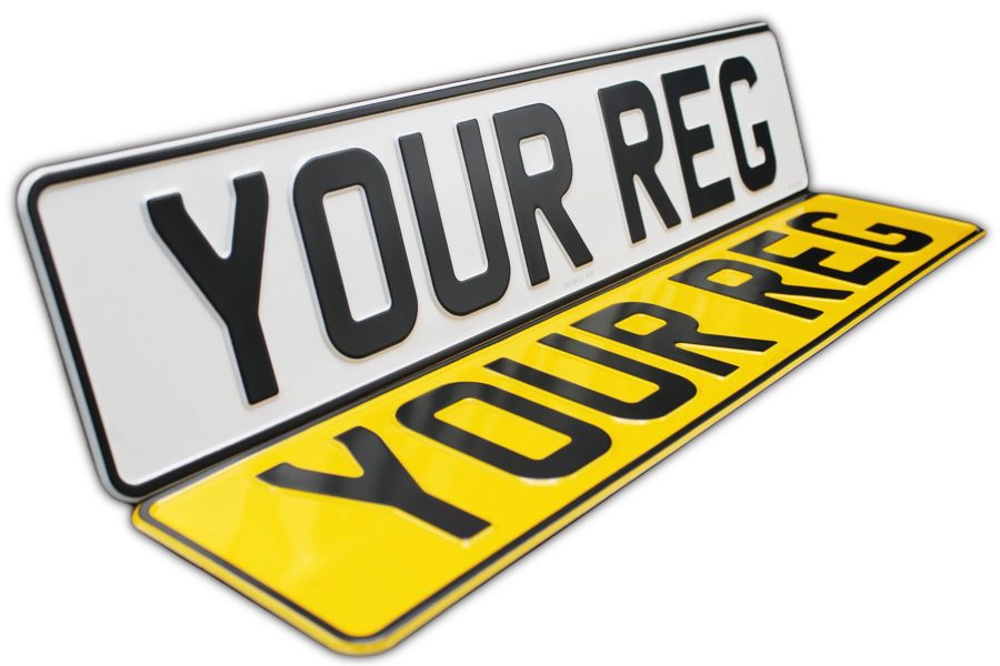 UK Style Pressed Metal Number Plates (Pair)